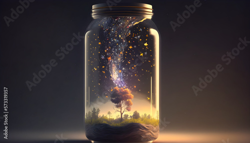 the entire universe contained inside a glass jar