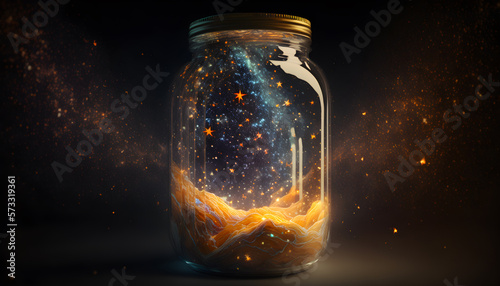 the entire universe contained inside a glass jar photo