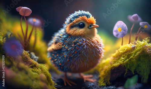 A delightful portrayal of a gorgeous fowl, infused with the irresistible cuteness and playful style of kawaii, evoking joy and warmth © Nilima