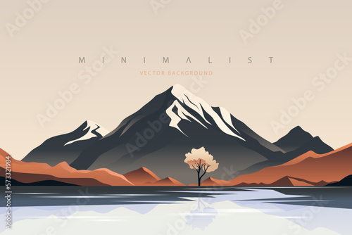 Minimalist landscape aesthetic background wallpaper Fototapet