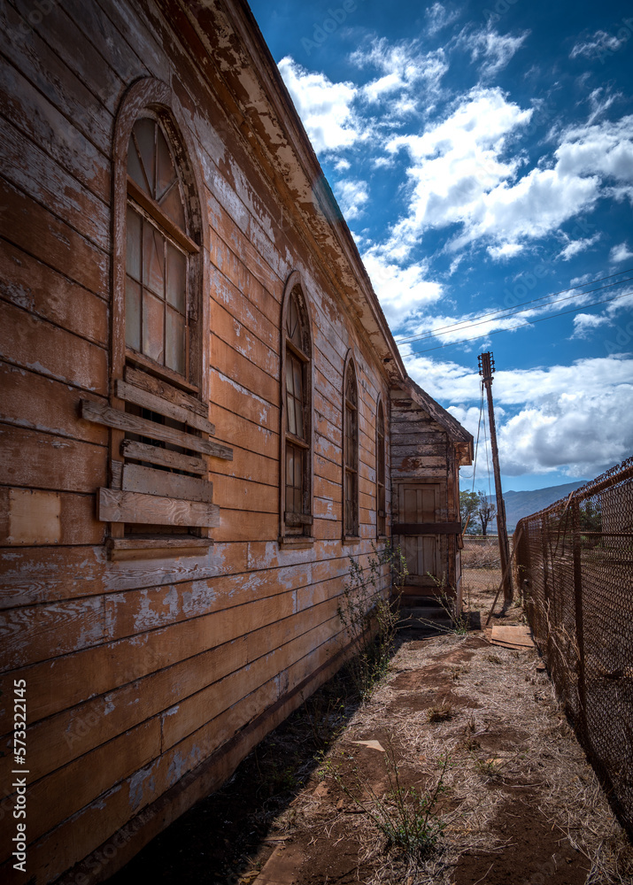 Decayed siding on an abandoned church Decayed siding on an abandoned church