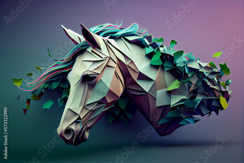 Papier peint Beautiful abstract horse background. Generative AI technology.