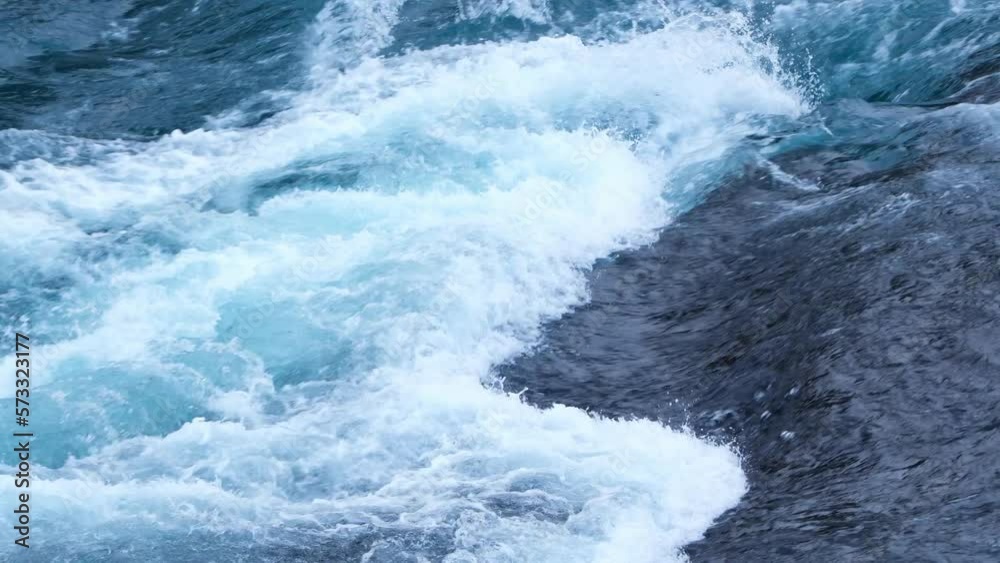 Pure turquoise river with a big current. The water of the melted glacier flows through the highlands. Small waterfall. Pure nature in Iceland. Filmed in 8k resolution Pure turquoise river with a big current. The water of the melted glacier flows through the highlands. Small waterfall. Pure nature in Iceland. Filmed in 8k resolution