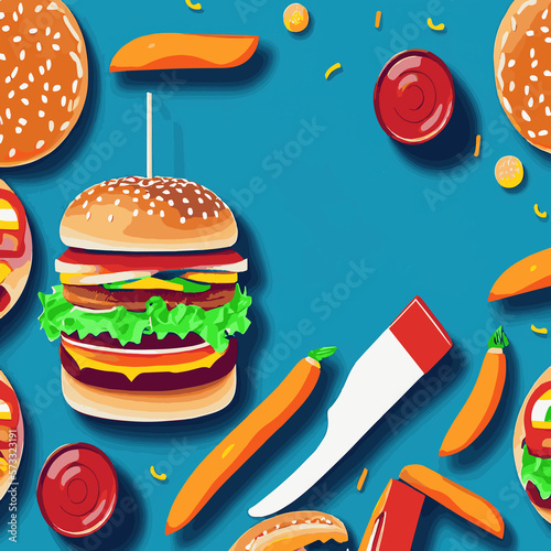 Hamburger color icon  vector symbol in flat  outline and isometric style
