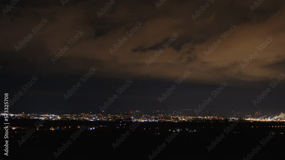 night time lapse with view over Linz, Austria night time lapse with view over Linz, Austria