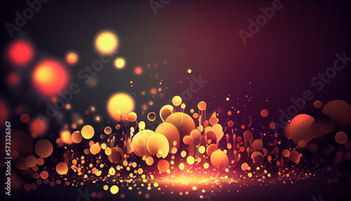 Bokeh particle falling abstract background, generative ai