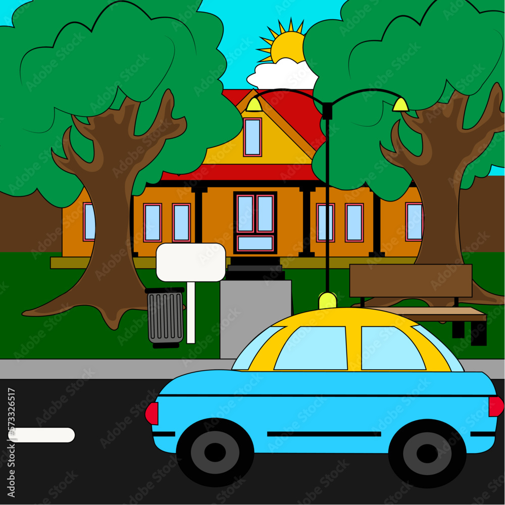 Naklejka premium illustration of a car