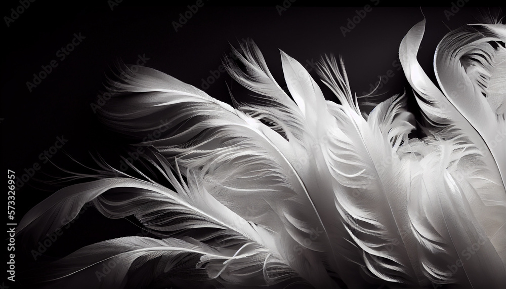Obraz premium White feathers background, generative ai