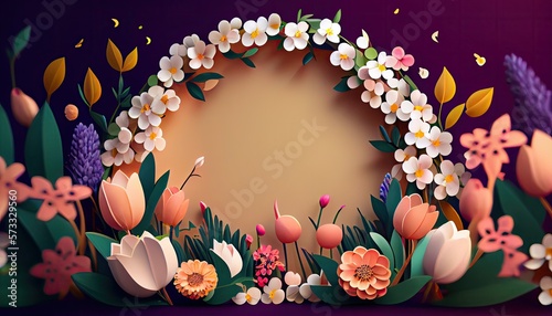 spring decoration background illustration. generative ai