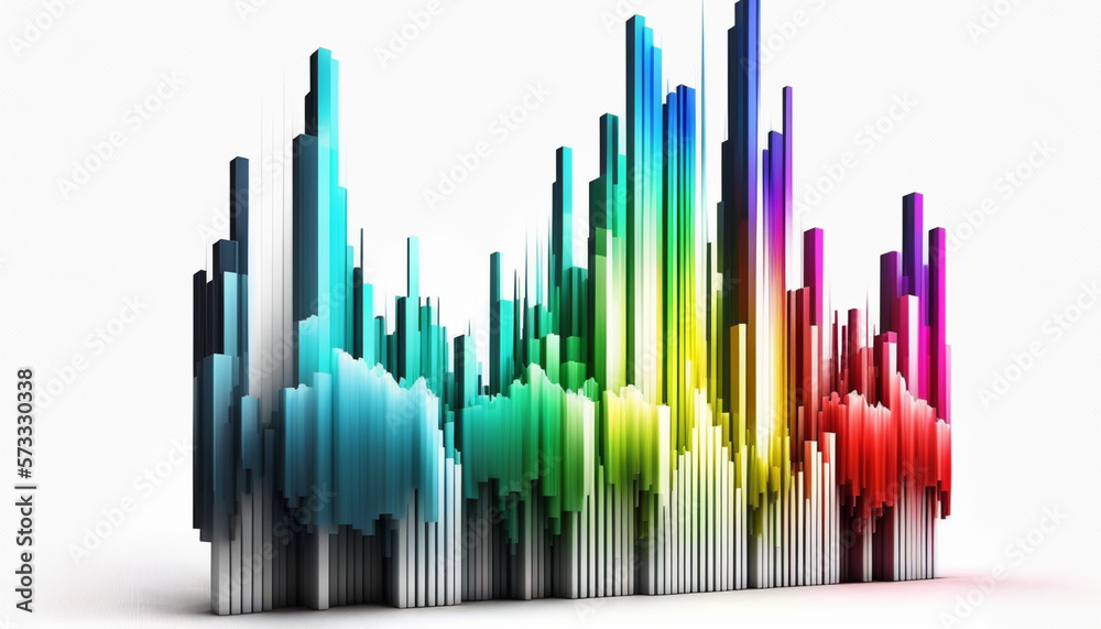 3D equalizer graphic, Generative Ai. 3D equalizer graphic, Generative Ai.