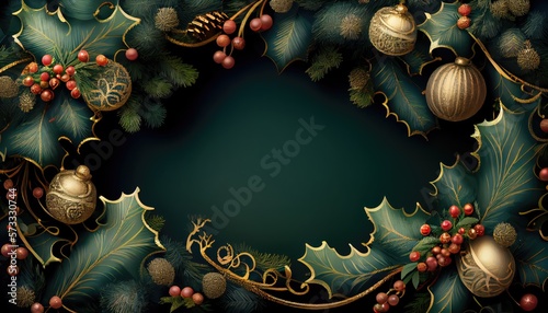 christmast  background illustration. generative Ai photo