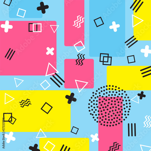 90s Pattern. Fun Background. Color Abstract Print.