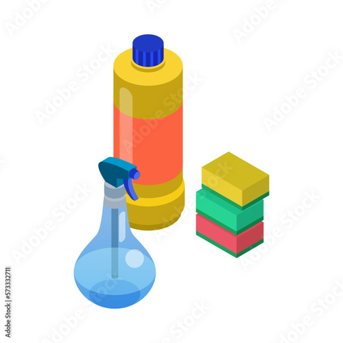 Cleaning Detergents Isometric Composition