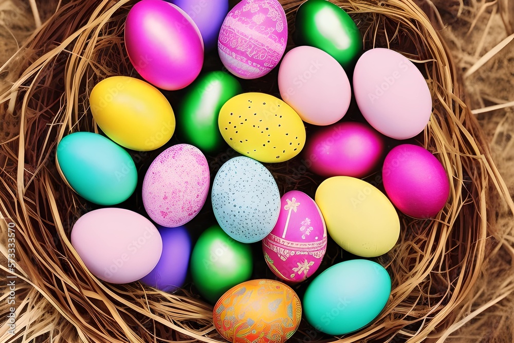 Easter eggs on a table