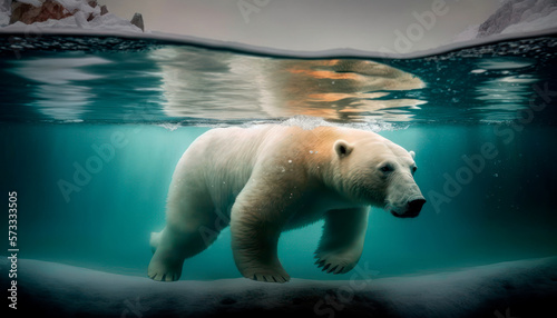 Polar Bear on the Ice Floe  generative ai