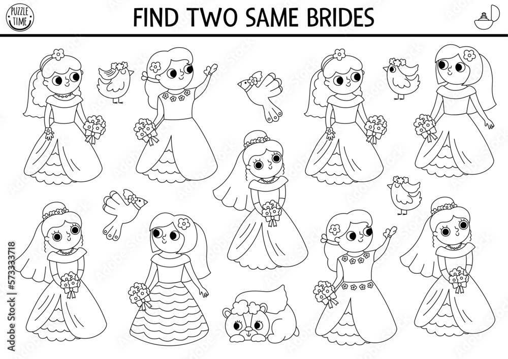 find-two-same-brides-marriage-ceremony-black-and-white-matching