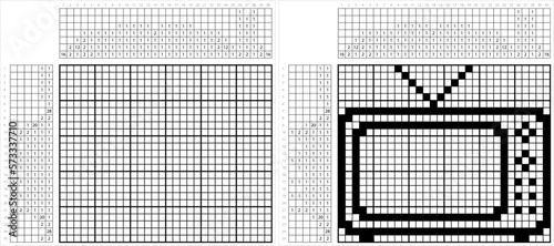 Tv Icon Nonogram Pixel Art M_2302001 photo