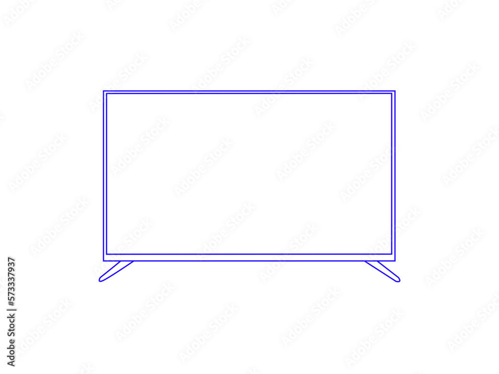 Template of slightly turned blank white lcd TV monitor or LED screen, realistic vector illustration isolated on white background. Television or computer display. Template of slightly turned blank white lcd TV monitor or LED screen, realistic vector illustration isolated on white background. Television or computer display.