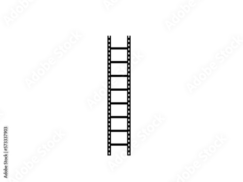 film strip isolated on white. Vector realistic illustration of film strip on white background. Template film roll. Blank negative film. Vector blank cinema film strip