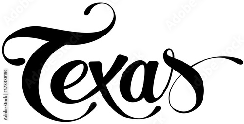 Texas - custom calligraphy text