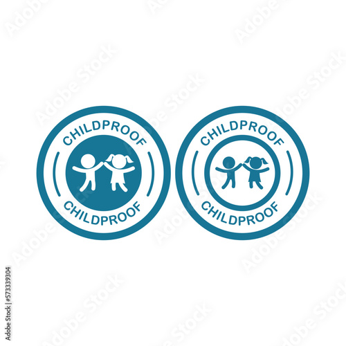 childproof logo design badge. Suitable for product label, business, and caution