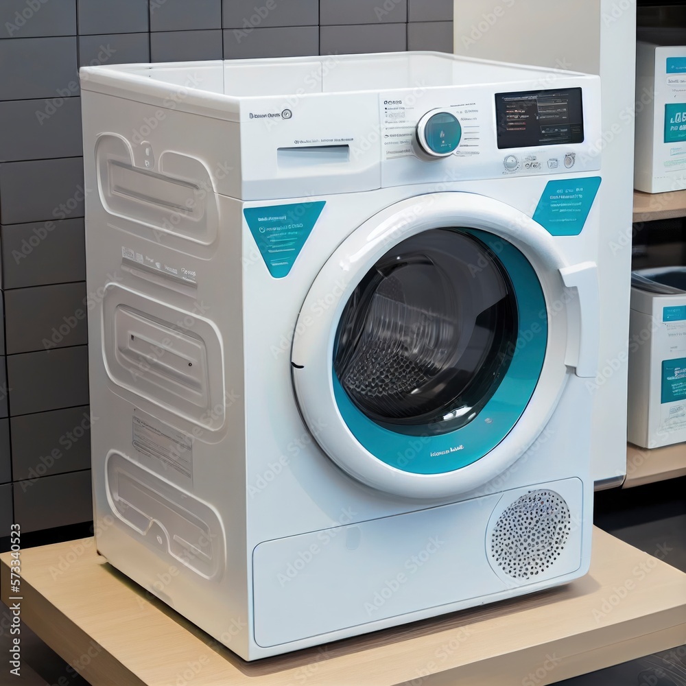 washing machine isolated on white, product display technology futuristic appliances, generative ai washing machine isolated on white, product display technology futuristic appliances, generative ai