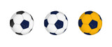 Collection football ball with the Alaska flag. Soccer equipment mockup with flag in three distinct configurations.