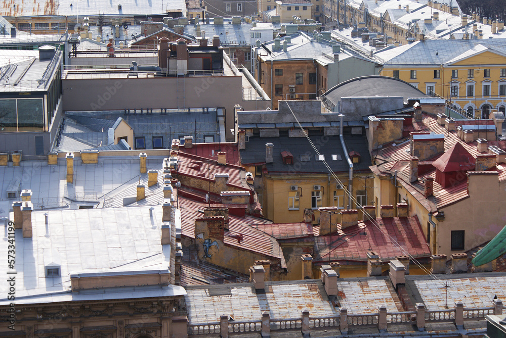 Fototapeta premium Roofs of houses, historical buildings, urban architecture.
