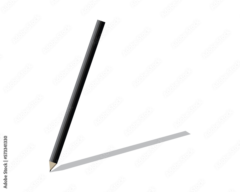 vector graphic design of a black pencil tilted with a shadow effect underneath vector graphic design of a black pencil tilted with a shadow effect underneath