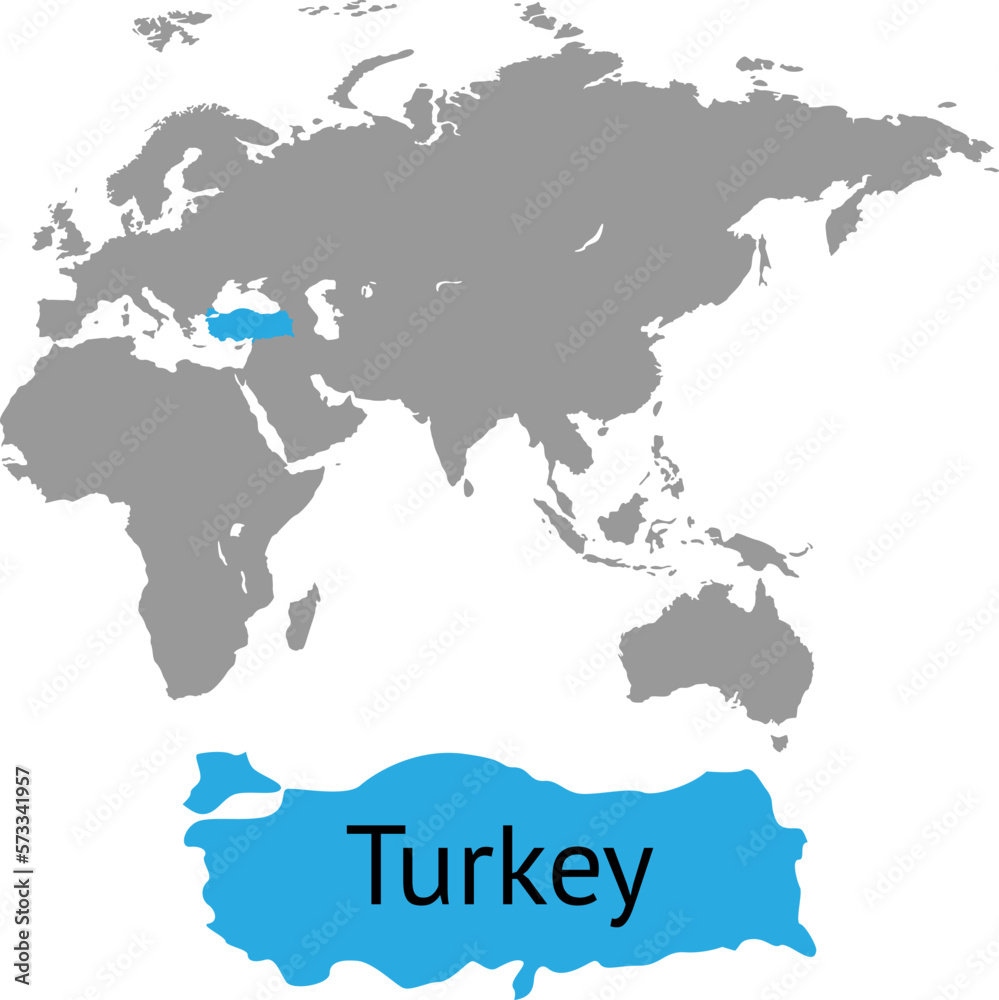 The map of Turkey is highlighted in blue on the world map