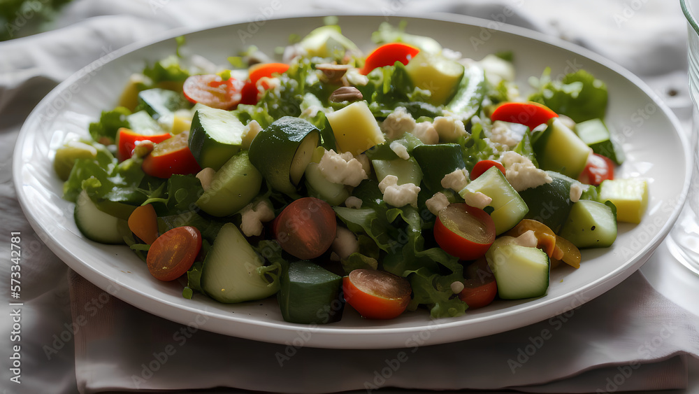 salad with vegetables and cheese