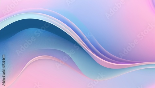Pink and Blue Abstract background with wavy waves. Pastel colors. Generative AI.