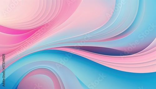 Pink and Blue Abstract background with wavy waves. Pastel colors. Generative AI.
