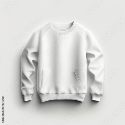 White Sweatshirt Isolated. Illustration AI Generative photo