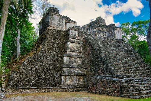 Dzibanché means “writing on wood” This name comes from large wooden lintel contained in the Temple of the Lintels that has eight glyphs carved into the quebracho wood. Quintana Roo , Mexico 11 02 2022 photo