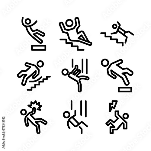 falling down stairs icon or logo isolated sign symbol vector illustration - high quality black style vector icons 