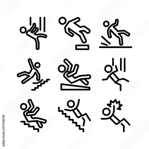 falling down stairs icon or logo isolated sign symbol vector illustration - high quality black style vector icons
