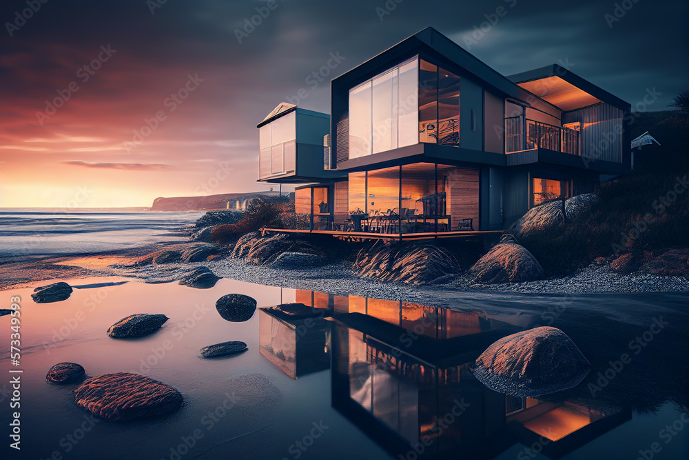 Beach house. Suburban Townhouse in florida. California beach houses