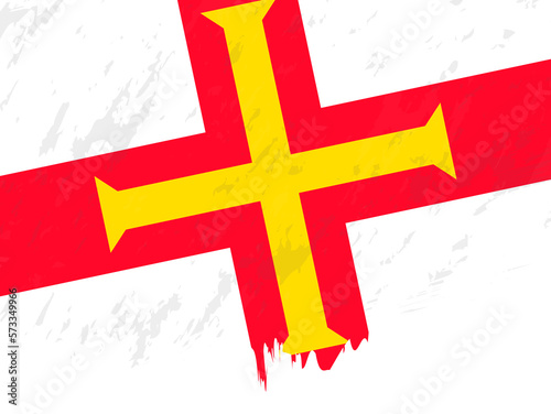 Grunge-style flag of Guernsey.