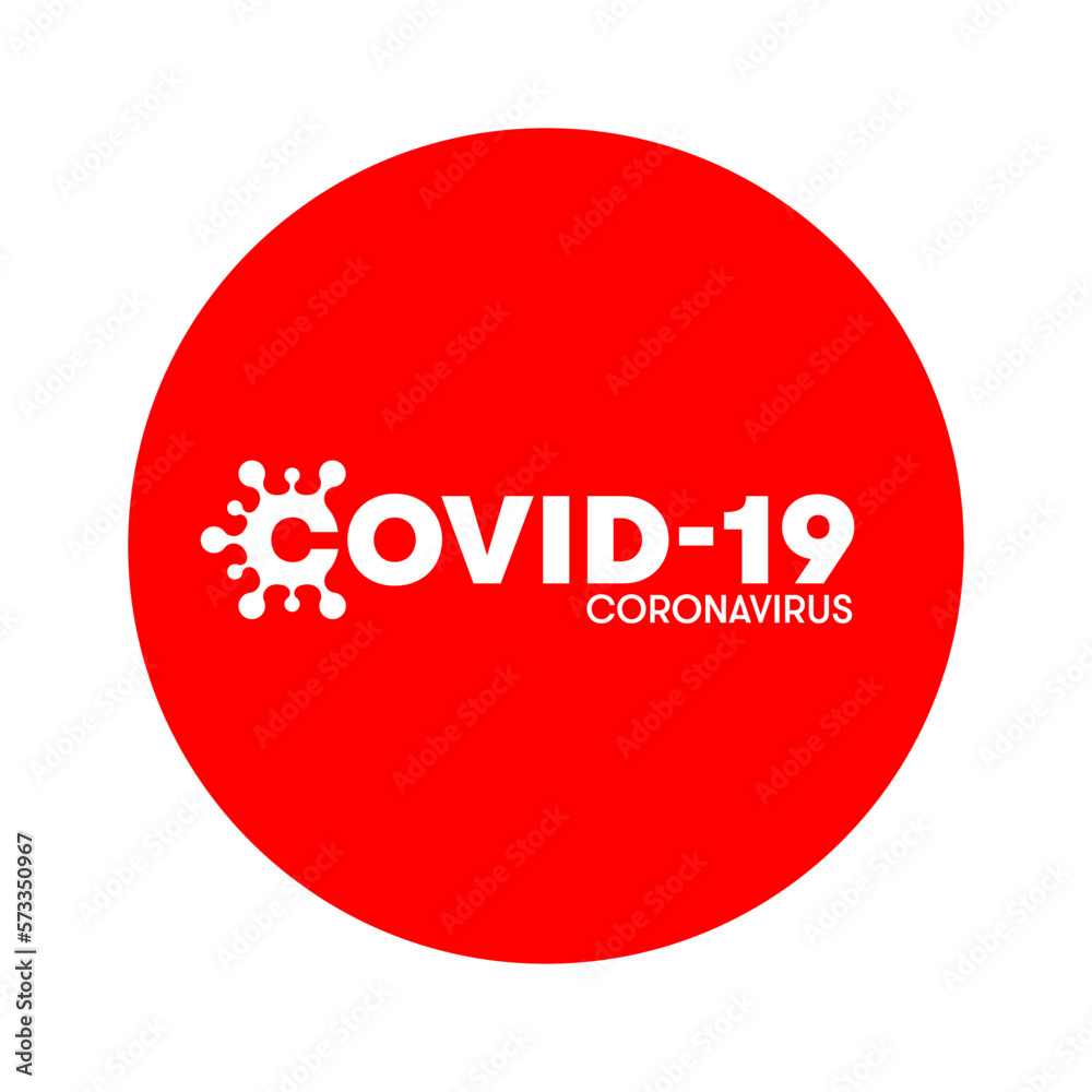 COVID-19 logo for infographics. Coronavirus disease illustration. Creative typography design for blogs and press conferences in a res circle. Unified visual appearance for pandemic communication. COVID-19 logo for infographics. Coronavirus disease illustration. Creative typography design for blogs and press conferences in a res circle. Unified visual appearance for pandemic communication.