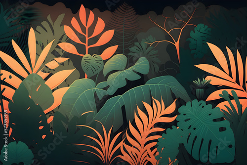 Vintage Tropical Gradient with Liquid Acrylic Design