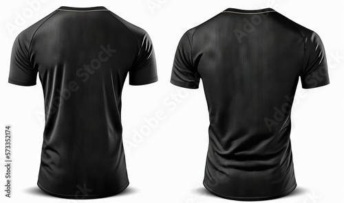  a black shirt with a white stripe on the back of it. generative ai