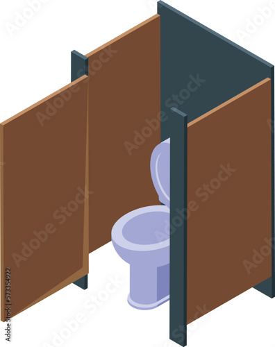 Room toilet icon isometric vector. Public interior. Door floor