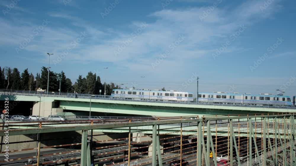 view of subway crossing the bridge view of subway crossing the bridge