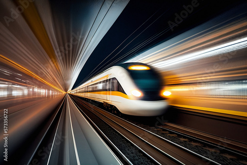 Bullet Train Motion Blur - Generative Ai photo