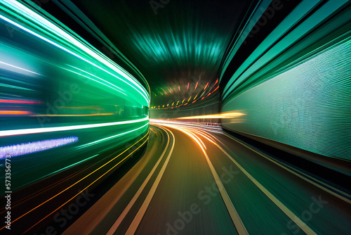 Subway Tunnel Motion Blur - Generative Ai