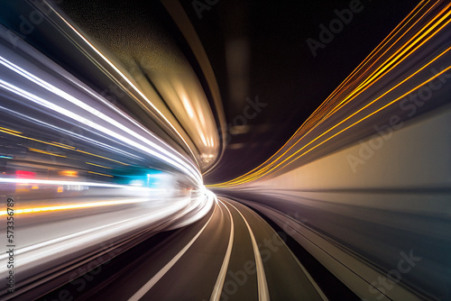 Subway Tunnel Motion Blur - Generative Ai