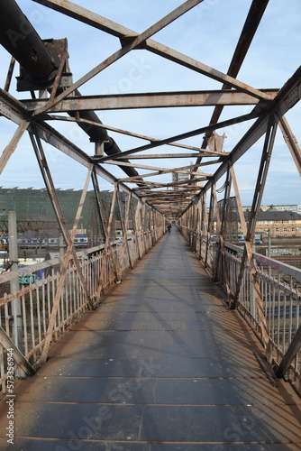 Old rusty metal bridge in Romania, Eastern Europe