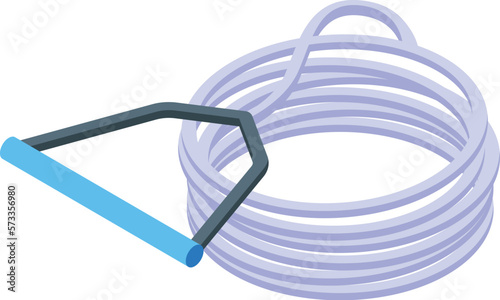 Rope water skiing icon isometric vector. Ski beach. People boat