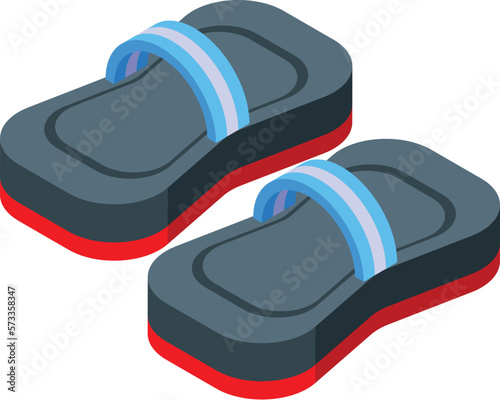 Kitesurfing slippers icon isometric vector. Air wave. Kite surf